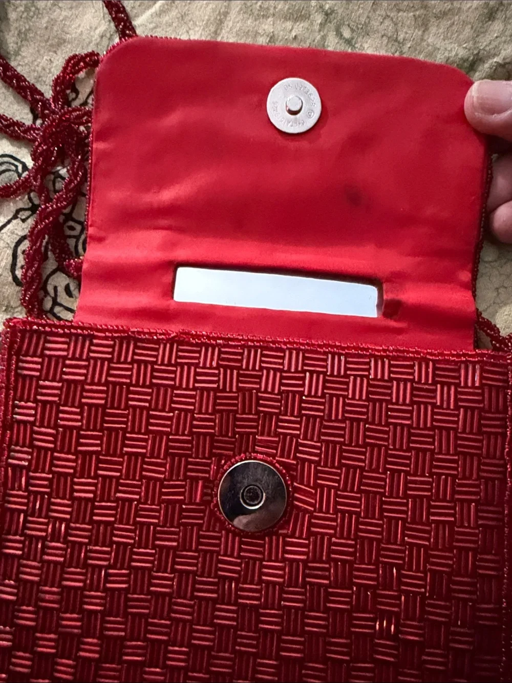Red Woven Crossbody Bag - Unbranded